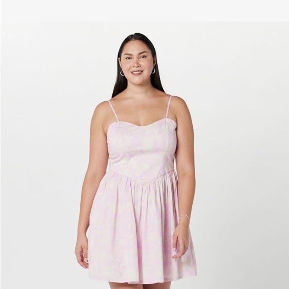 Ladies Size 2X The Drop Pink Tie-Dye Spaghetti Strap Dress NWT‎